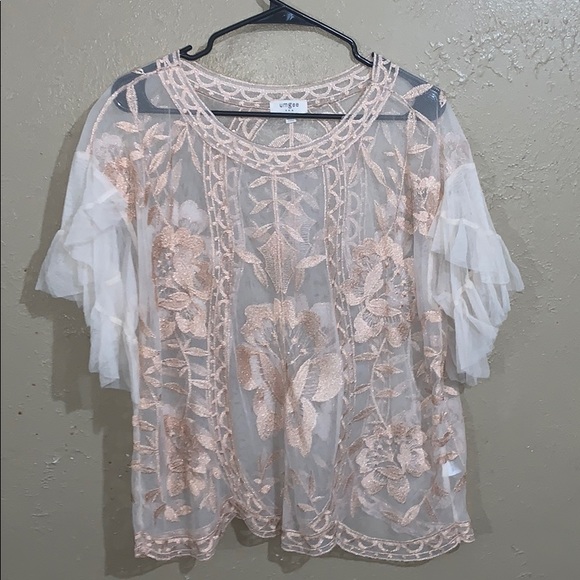 Umgee Tops - Umgee Embroidered Sheer Lace Top